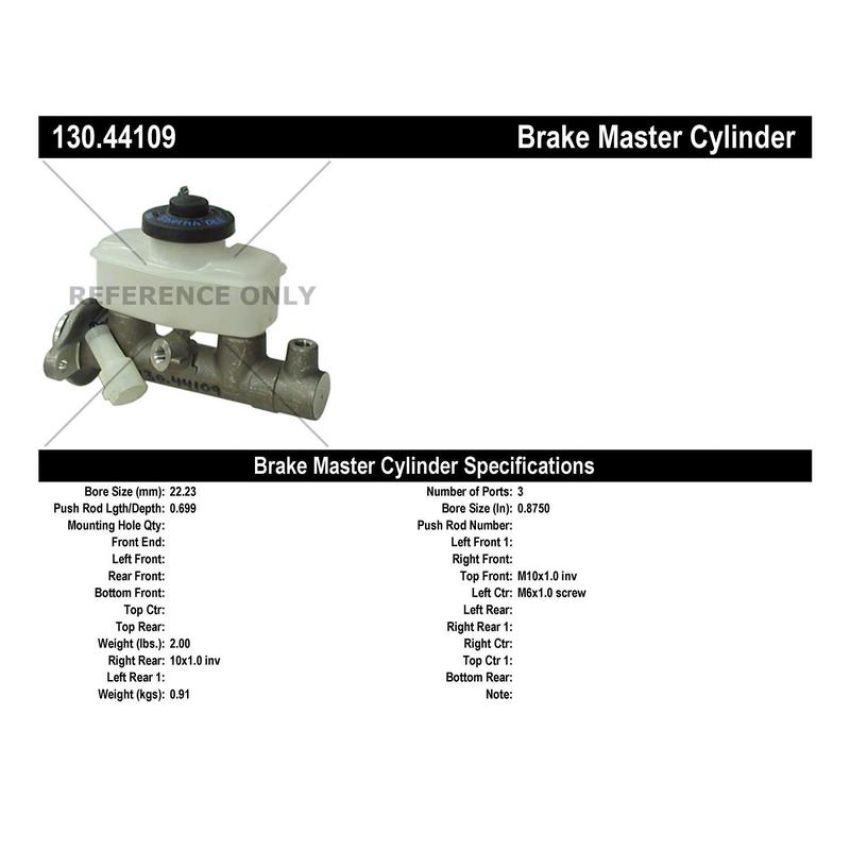 CENTRIC PARTS 130.44109 Centric Premium Brake Master Cylinder
