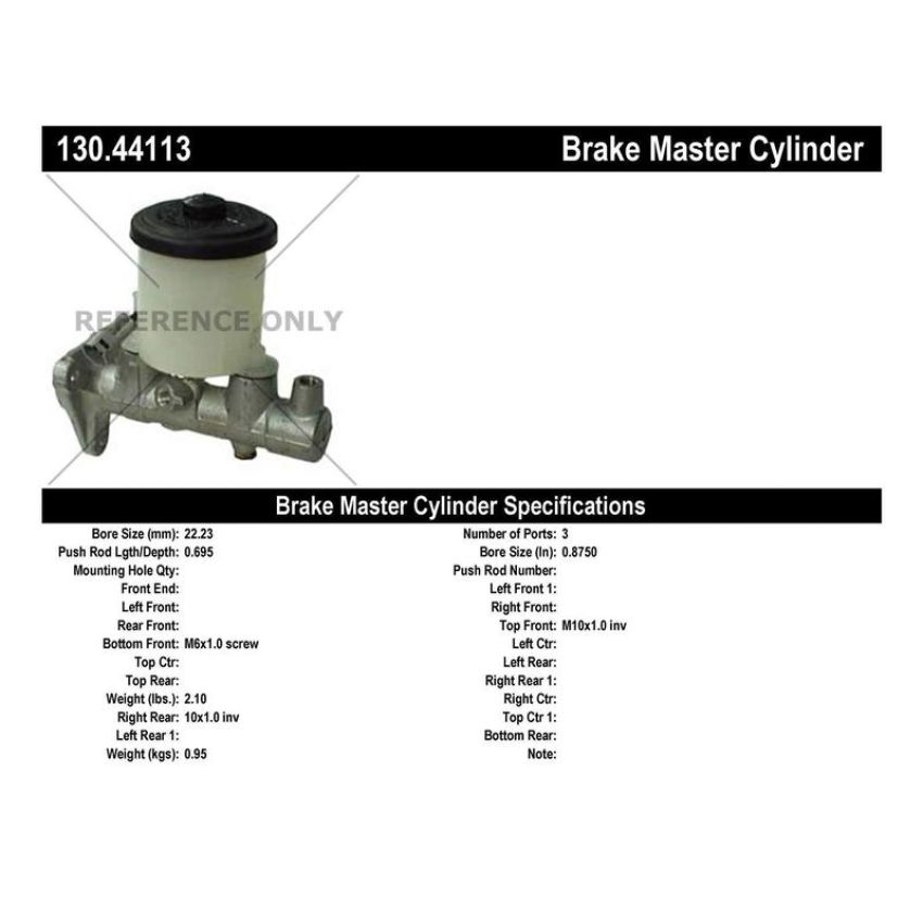 CENTRIC PARTS 130.44113 Centric Premium Brake Master Cylinder