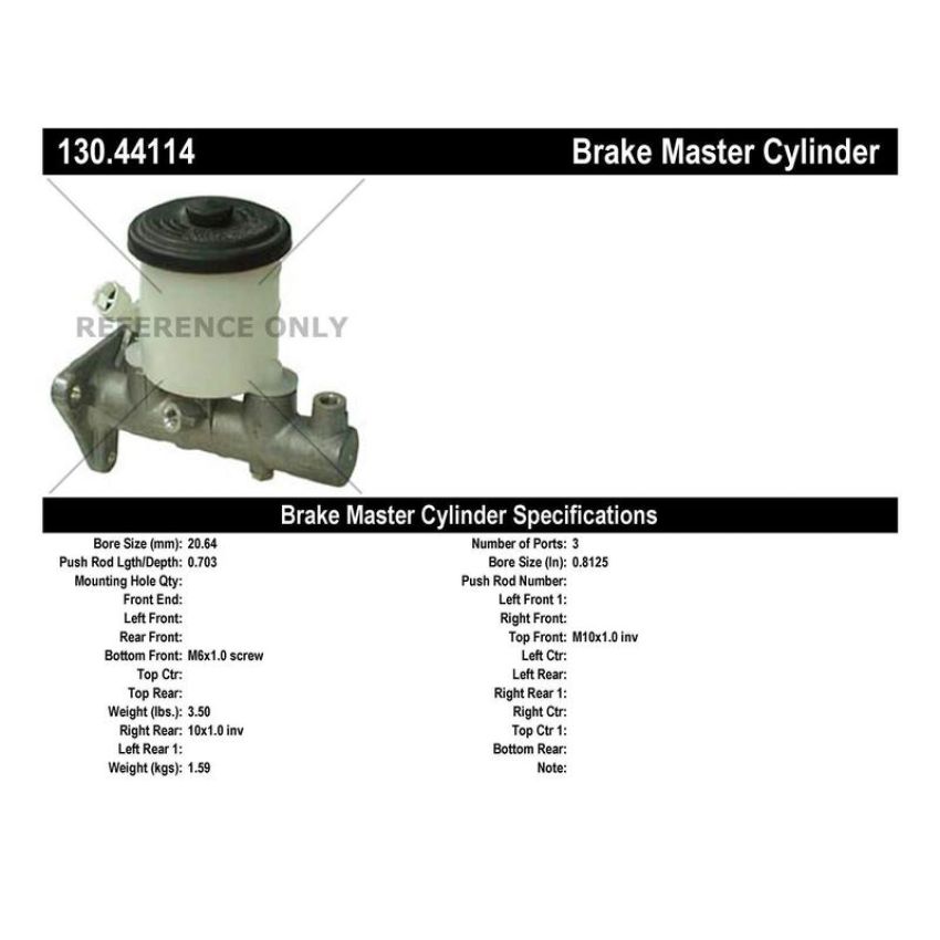 CENTRIC PARTS 130.44114 Centric Premium Brake Master Cylinder