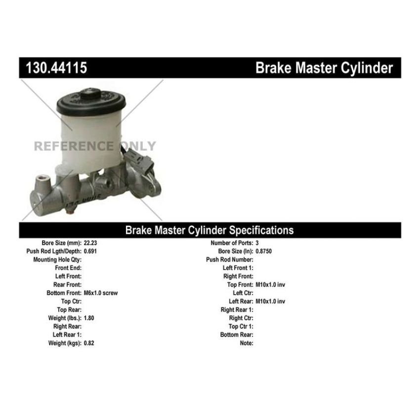 CENTRIC PARTS 130.44115 Centric Premium Brake Master Cylinder