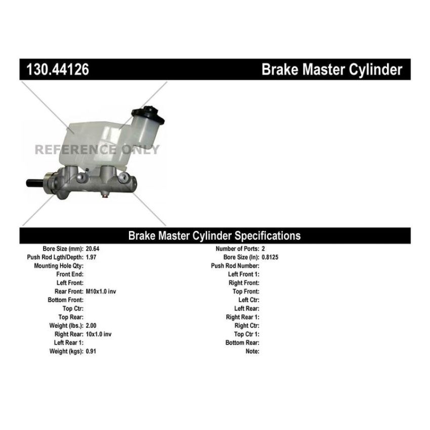 CENTRIC PARTS 130.44126 Centric Premium Brake Master Cylinder