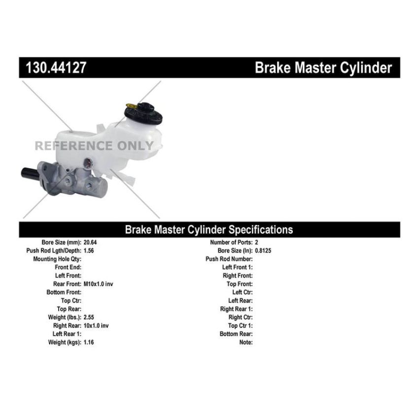 CENTRIC PARTS 130.44127 Centric Premium Brake Master Cylinder