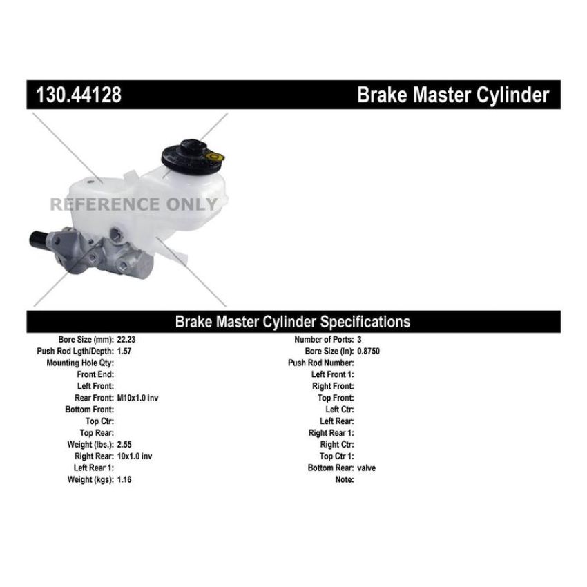 CENTRIC PARTS 130.44128 Centric Premium Brake Master Cylinder