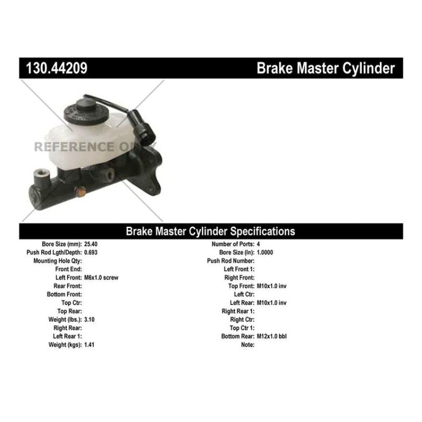 CENTRIC PARTS 130.44209 Centric Premium Brake Master Cylinder