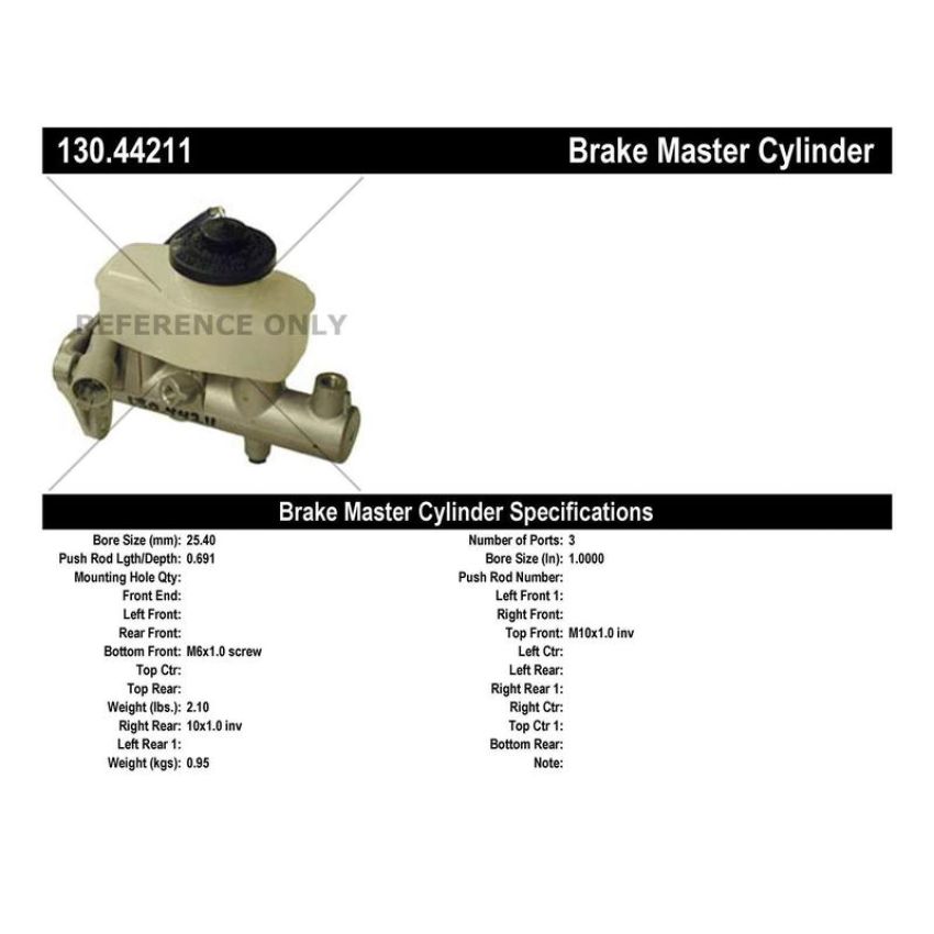 CENTRIC PARTS 130.44211 Centric Premium Brake Master Cylinder