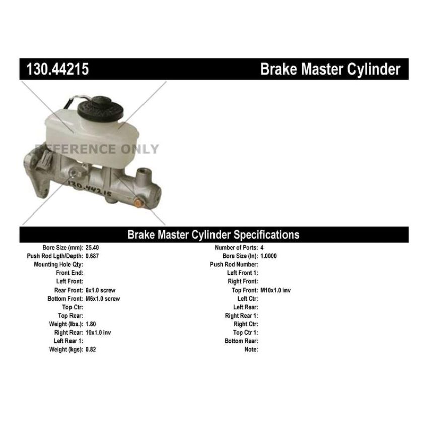 CENTRIC PARTS 130.44215 Centric Premium Brake Master Cylinder