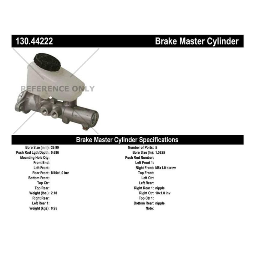 CENTRIC PARTS 130.44222 Centric Premium Brake Master Cylinder