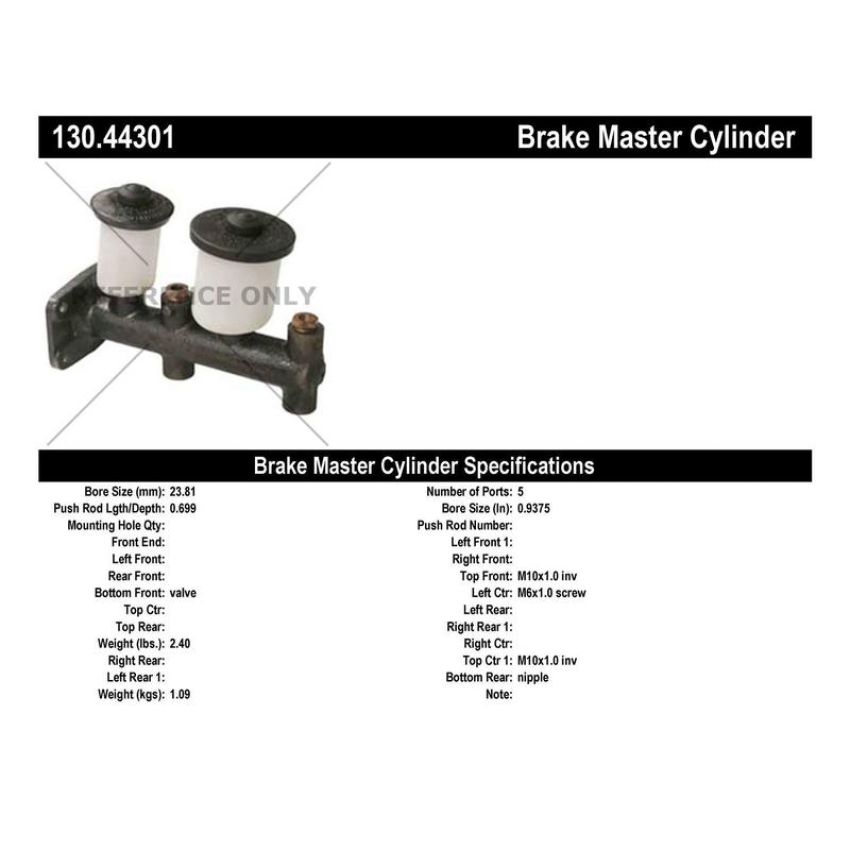 CENTRIC PARTS 130.44301 Centric Premium Brake Master Cylinder