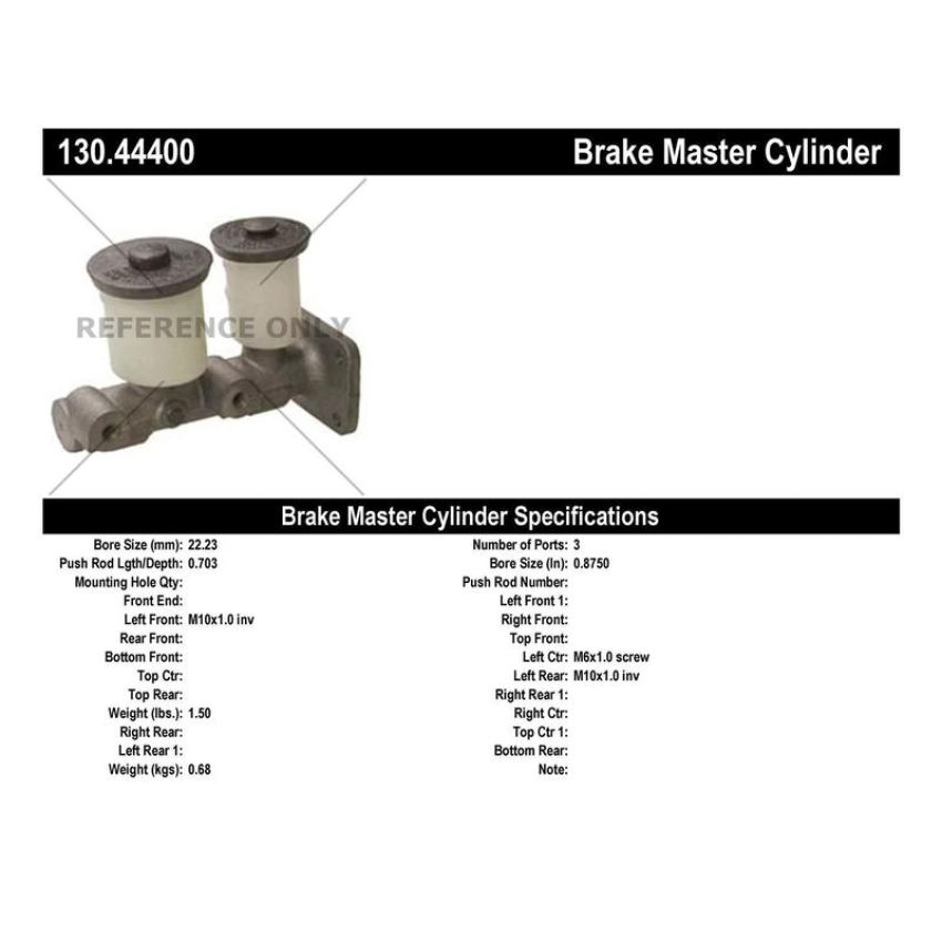 CENTRIC PARTS 130.44400 Centric Premium Brake Master Cylinder