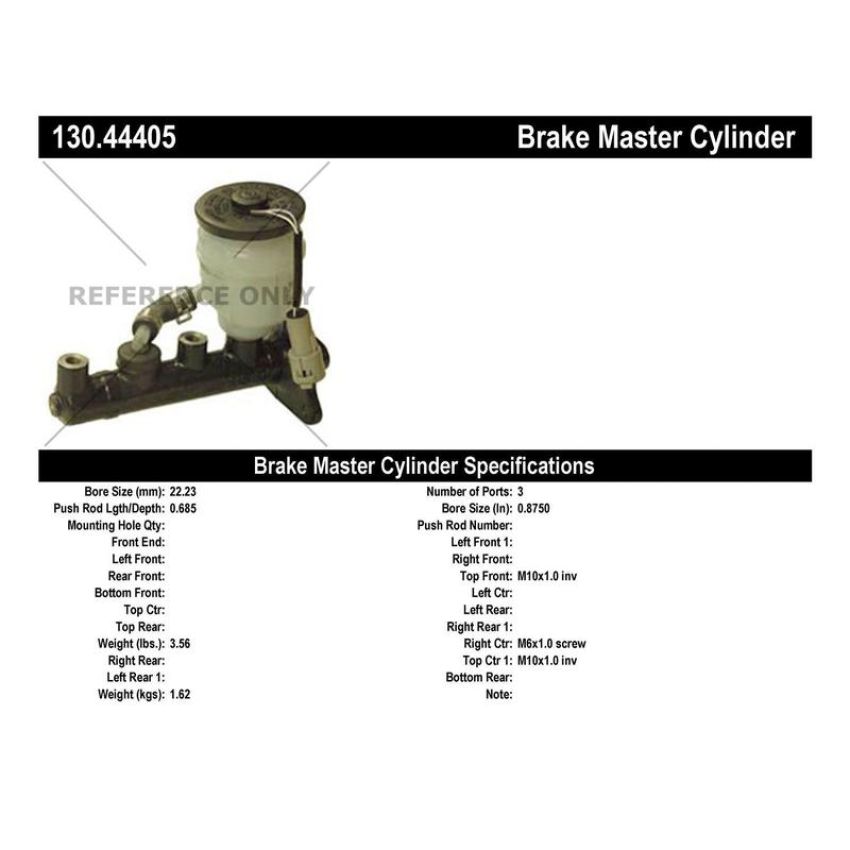 CENTRIC PARTS 130.44405 Centric Premium Brake Master Cylinder