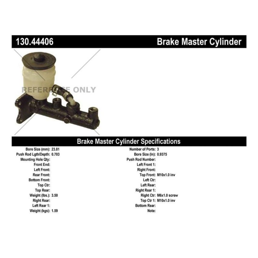 CENTRIC PARTS 130.44406 Centric Premium Brake Master Cylinder