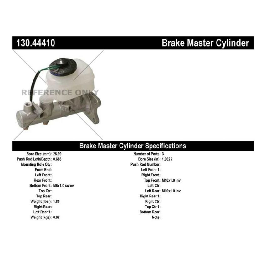 CENTRIC PARTS 130.44410 Centric Premium Brake Master Cylinder