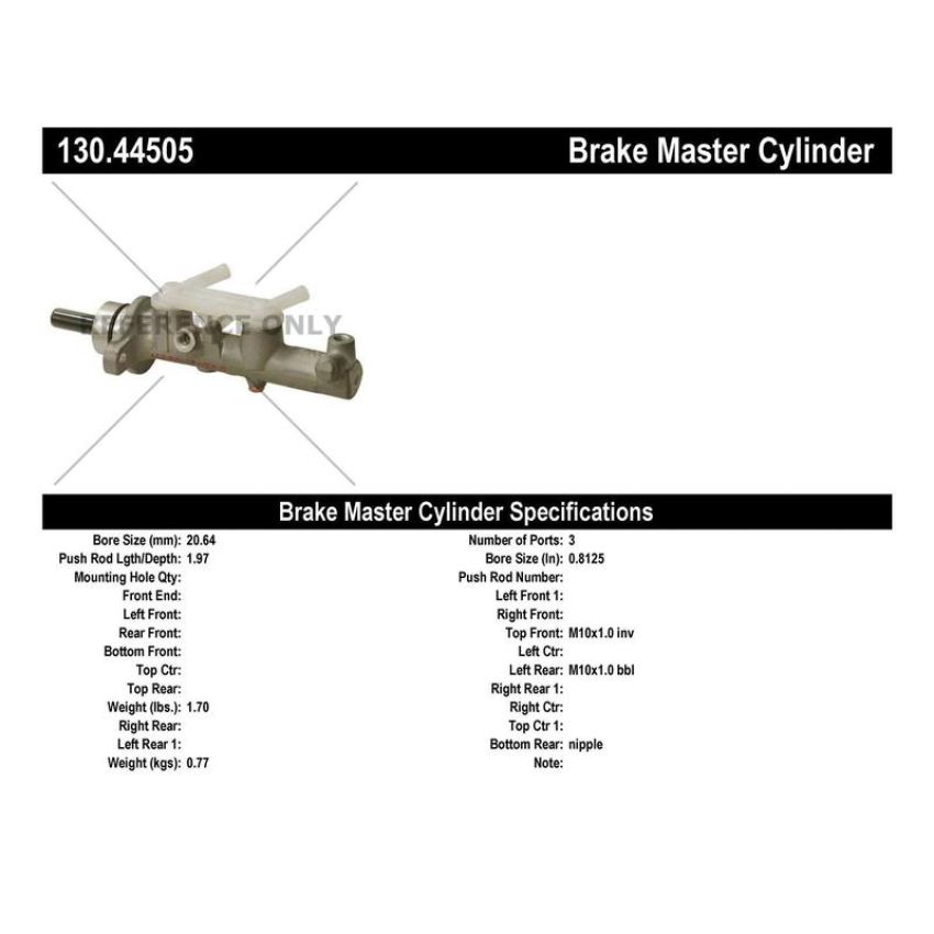 CENTRIC PARTS 130.44505 Centric Premium Brake Master Cylinder