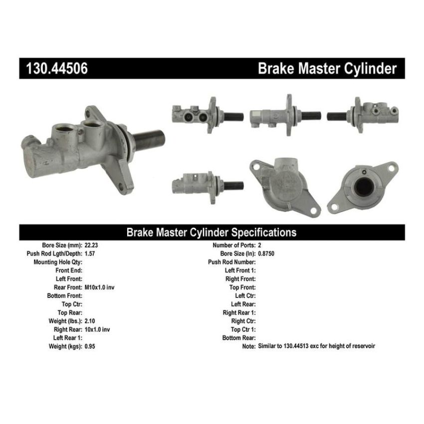 CENTRIC PARTS 130.44506 Centric Premium Brake Master Cylinder