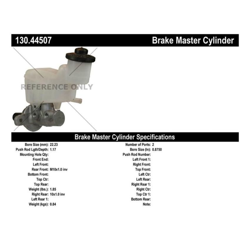 CENTRIC PARTS 130.44507 Centric Premium Brake Master Cylinder