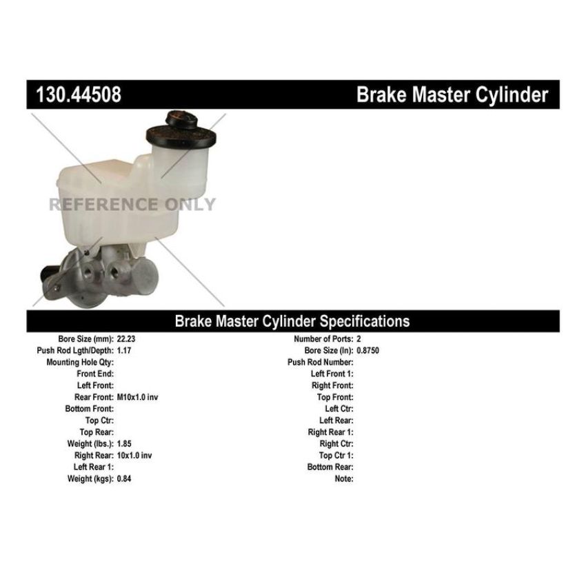 CENTRIC PARTS 130.44508 Centric Premium Brake Master Cylinder