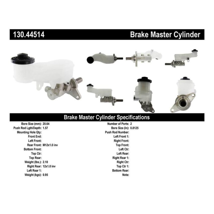 CENTRIC PARTS 130.44514 Centric Premium Brake Master Cylinder