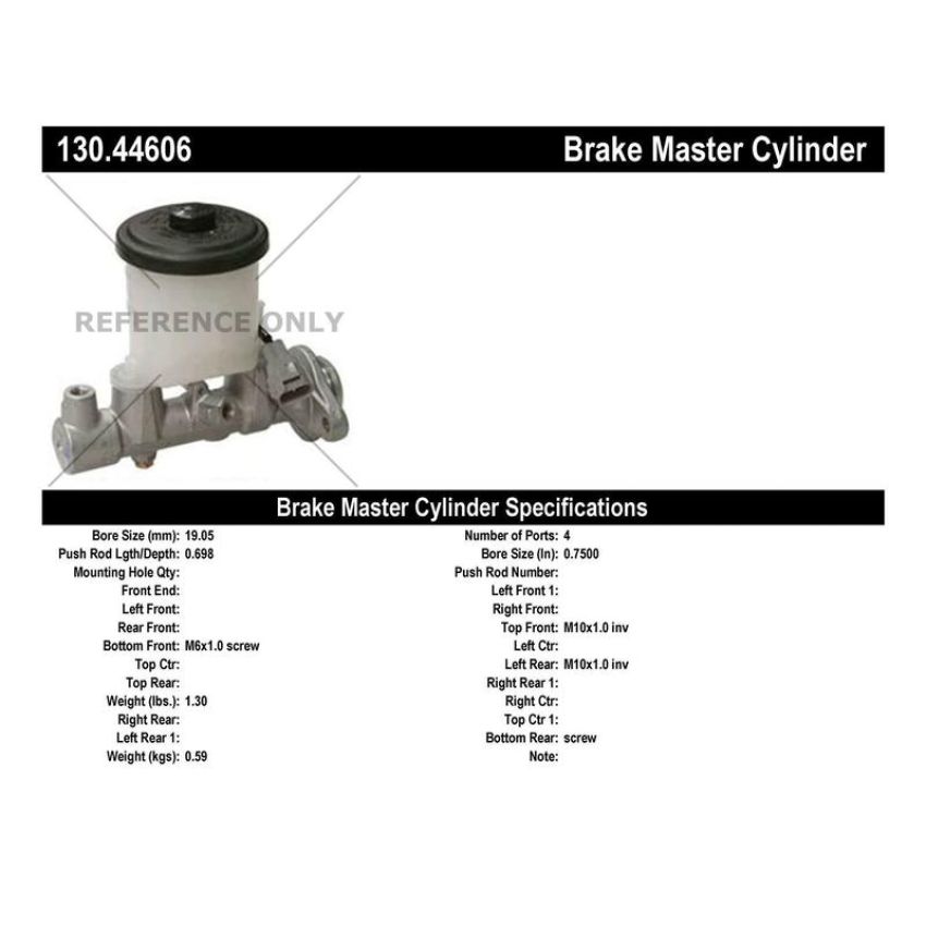 CENTRIC PARTS 130.44606 Centric Premium Brake Master Cylinder