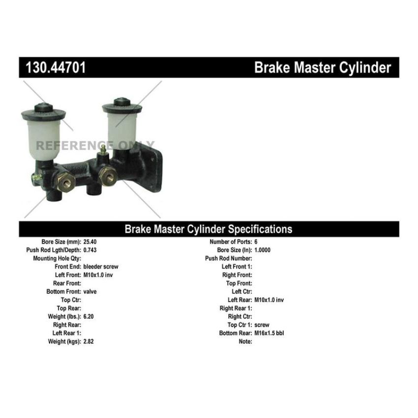 CENTRIC PARTS 130.44701 Centric Premium Brake Master Cylinder