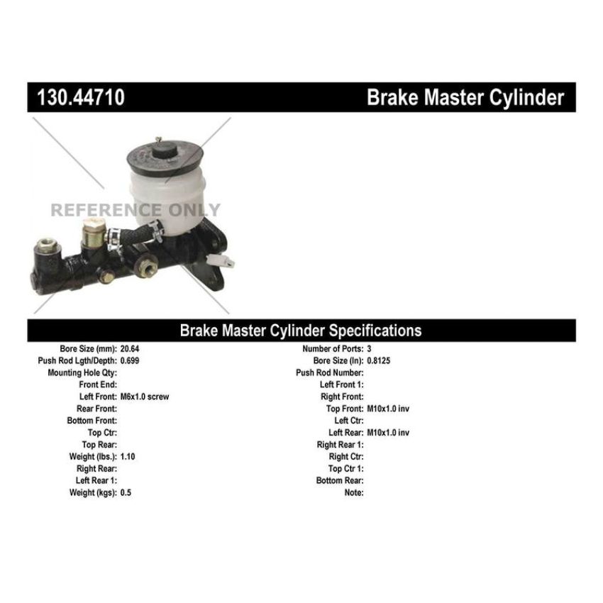 CENTRIC PARTS 130.44710 Centric Premium Brake Master Cylinder