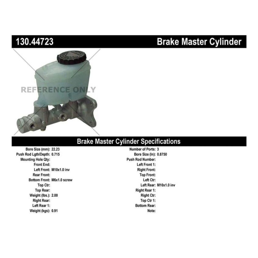 CENTRIC PARTS 130.44723 Centric Premium Brake Master Cylinder