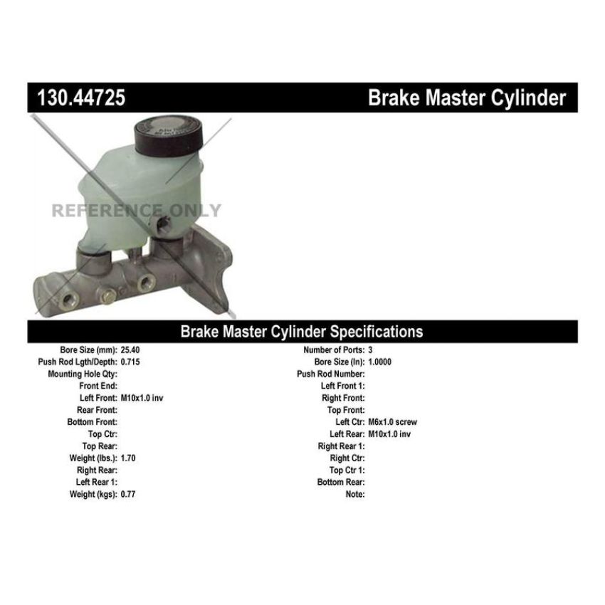CENTRIC PARTS 130.44725 Centric Premium Brake Master Cylinder