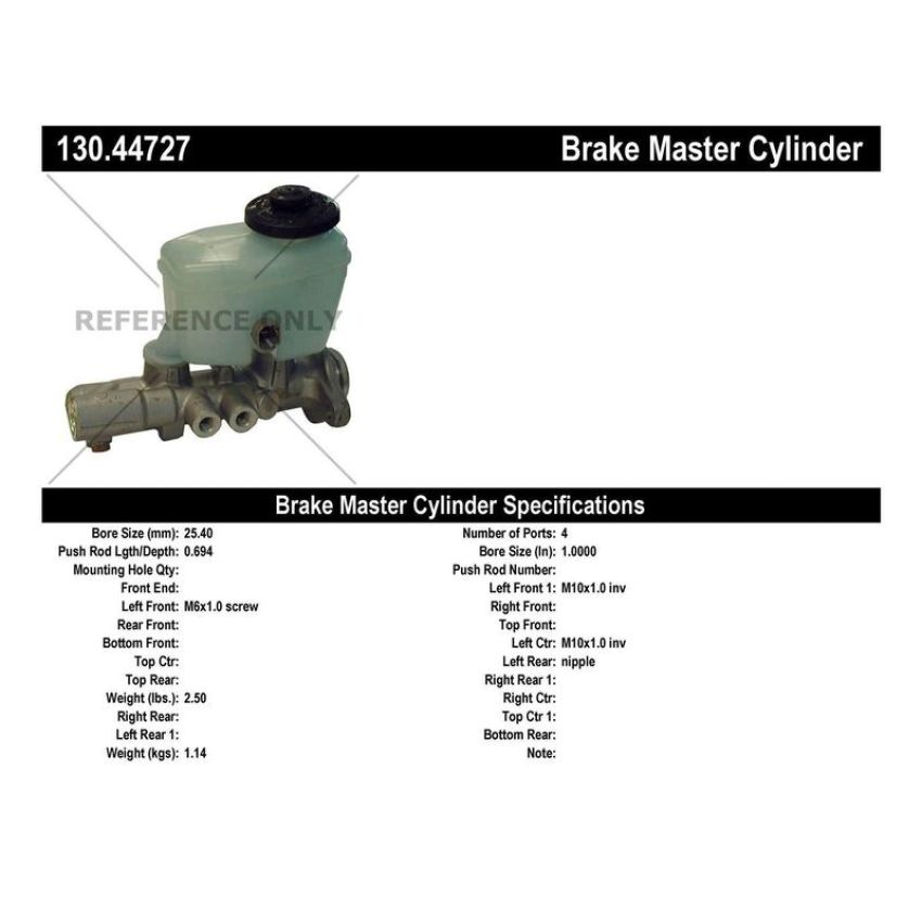 CENTRIC PARTS 130.44727 Centric Premium Brake Master Cylinder