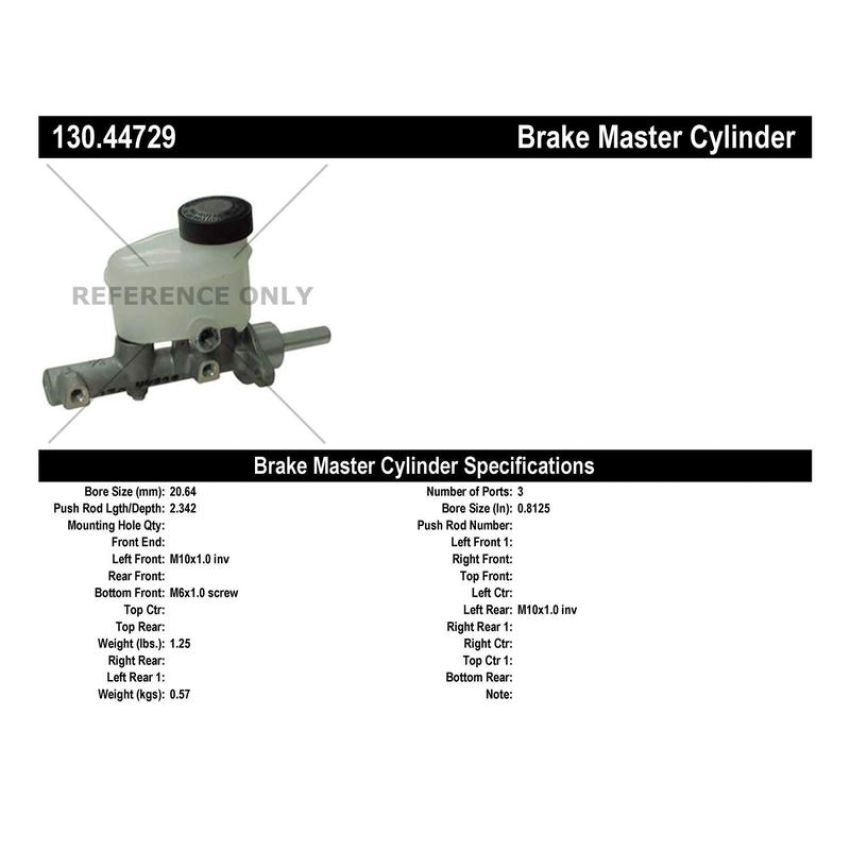 CENTRIC PARTS 130.44729 Centric Premium Brake Master Cylinder