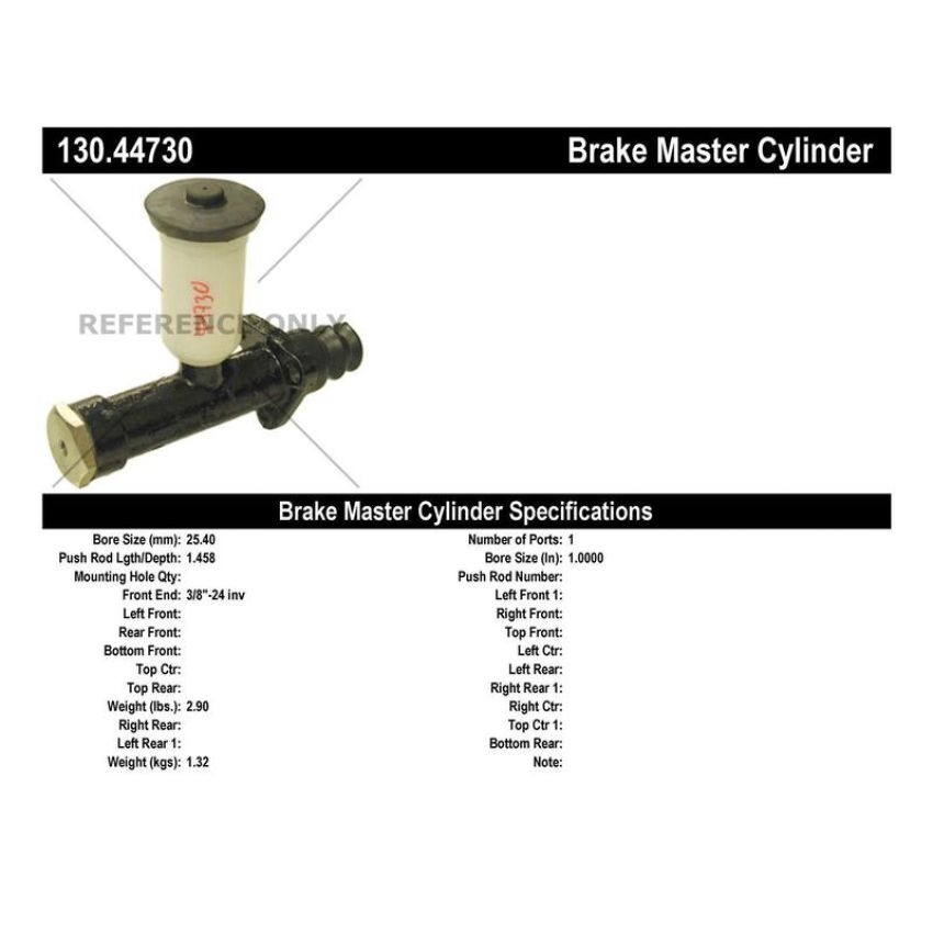 CENTRIC PARTS 130.44730 Centric Premium Brake Master Cylinder