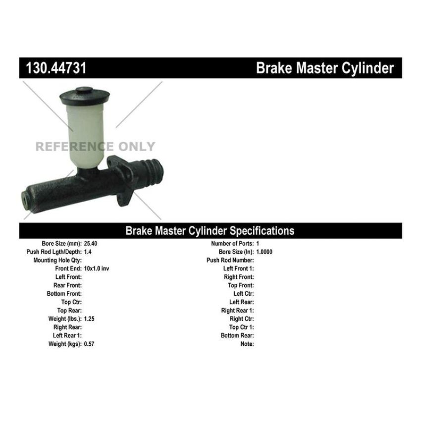 CENTRIC PARTS 130.44731 Centric Premium Brake Master Cylinder