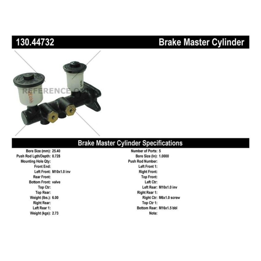 CENTRIC PARTS 130.44732 Centric Premium Brake Master Cylinder