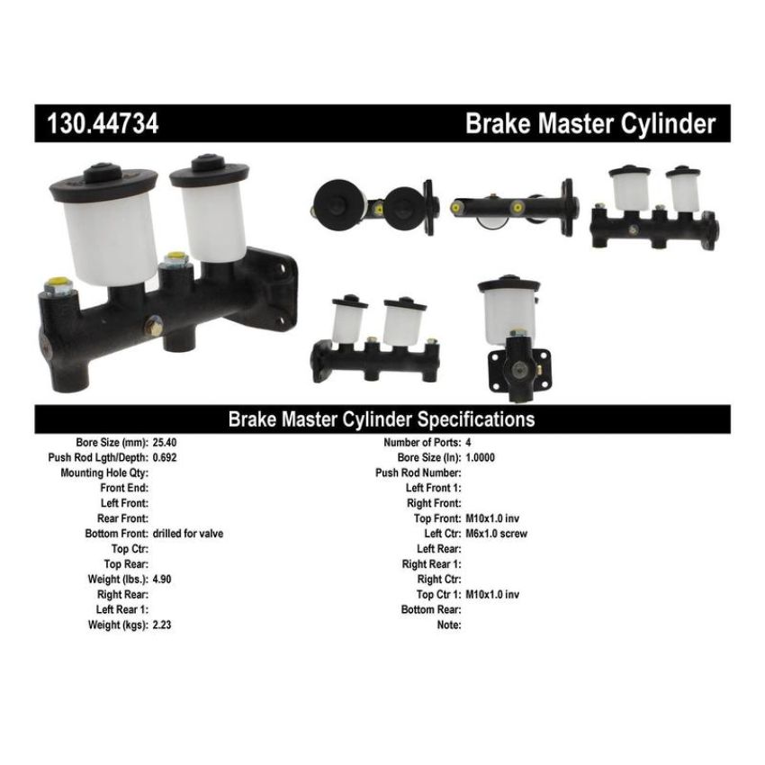CENTRIC PARTS 130.44734 Centric Premium Brake Master Cylinder