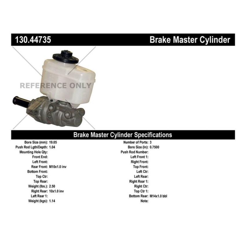 CENTRIC PARTS 130.44735 Centric Premium Brake Master Cylinder