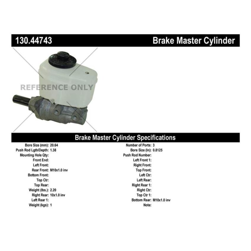 CENTRIC PARTS 130.44743 Centric Premium Brake Master Cylinder