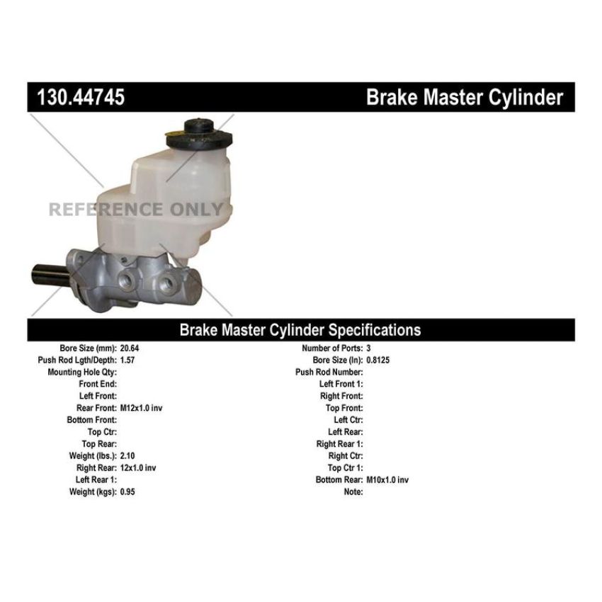 CENTRIC PARTS 130.44745 Centric Premium Brake Master Cylinder
