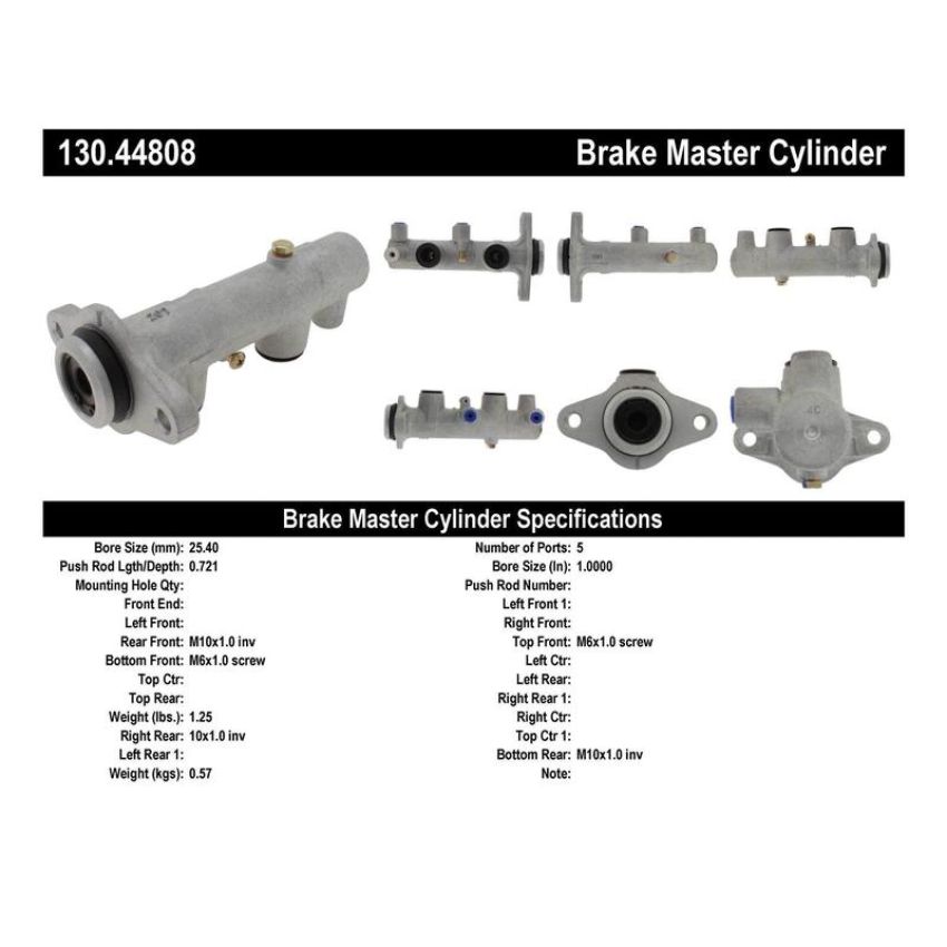 CENTRIC PARTS 130.44808 Centric Premium Brake Master Cylinder
