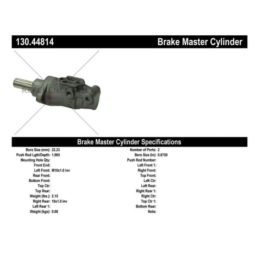 CENTRIC PARTS 130.44814 Centric Premium Brake Master Cylinder