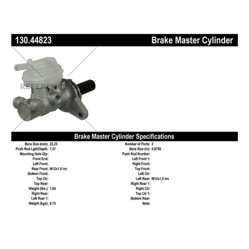 CENTRIC PARTS 130.44823 Centric Premium Brake Master Cylinder