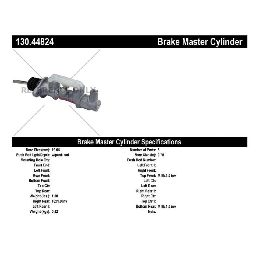 CENTRIC PARTS 130.44824 Centric Premium Brake Master Cylinder