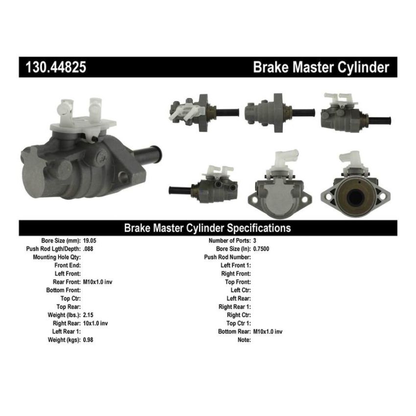 CENTRIC PARTS 130.44825 Centric Premium Brake Master Cylinder