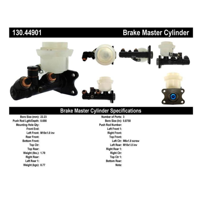 CENTRIC PARTS 130.44901 Centric Premium Brake Master Cylinder