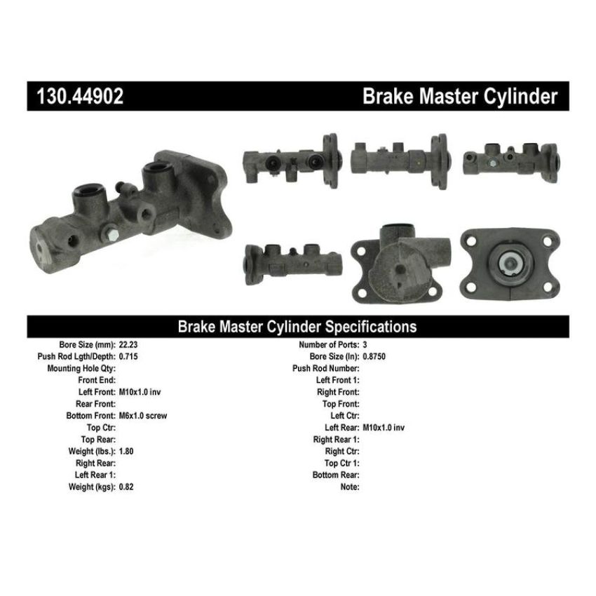 CENTRIC PARTS 130.44902 Centric Premium Brake Master Cylinder