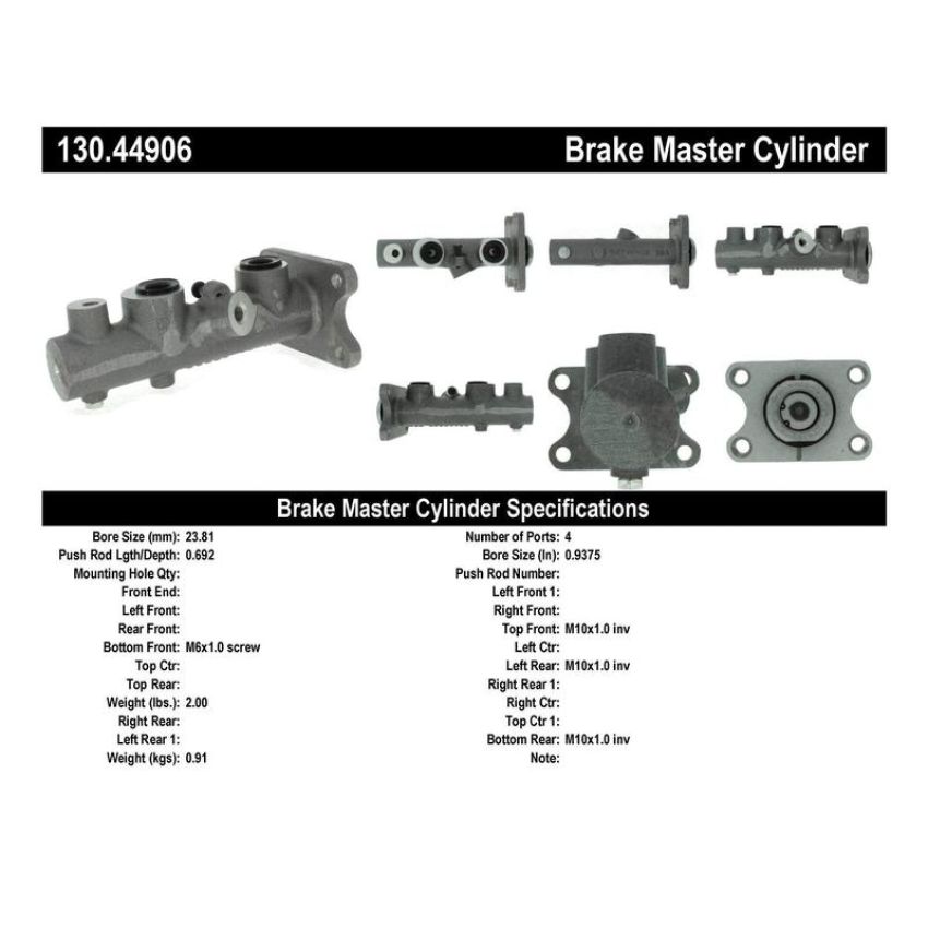 CENTRIC PARTS 130.44906 Centric Premium Brake Master Cylinder