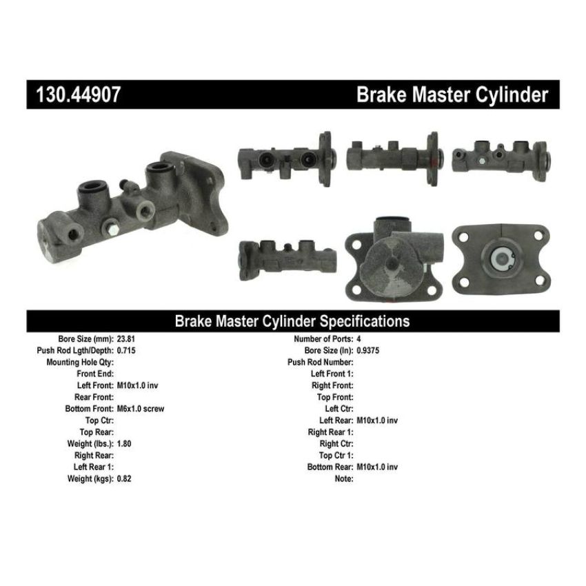 CENTRIC PARTS 130.44907 Centric Premium Brake Master Cylinder