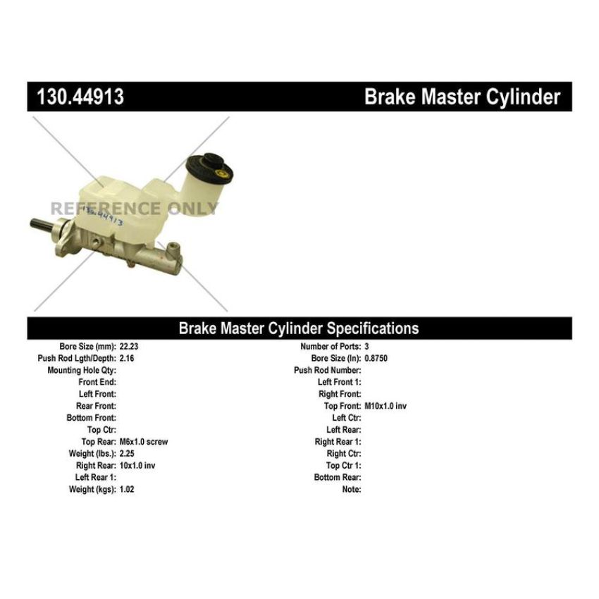 CENTRIC PARTS 130.44913 Centric Premium Brake Master Cylinder