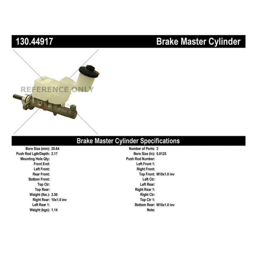 CENTRIC PARTS 130.44917 Centric Premium Brake Master Cylinder