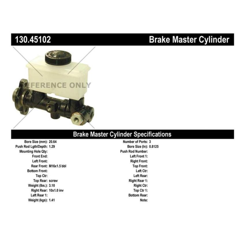 CENTRIC PARTS 130.45102 Centric Premium Brake Master Cylinder