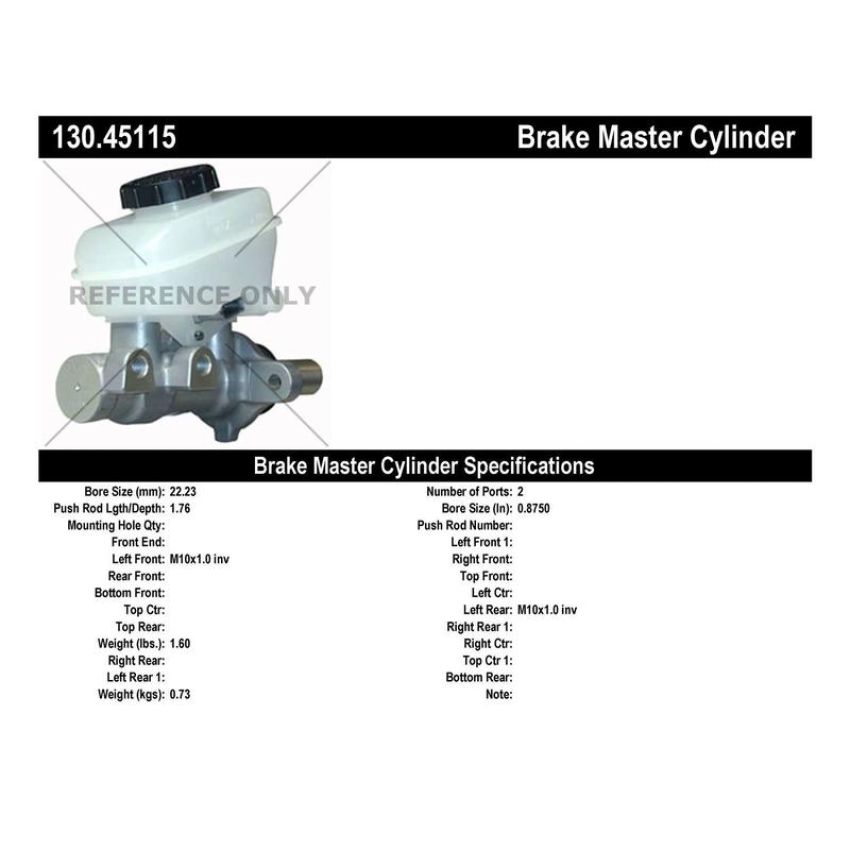 CENTRIC PARTS 130.45115 Centric Premium Brake Master Cylinder