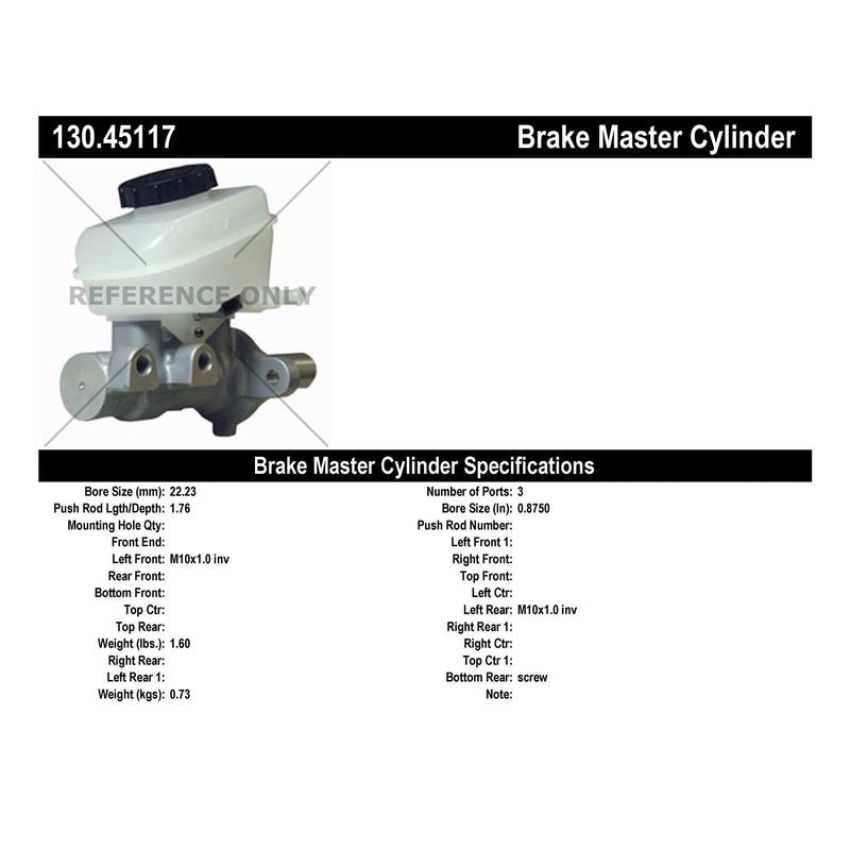 CENTRIC PARTS 130.45117 Centric Premium Brake Master Cylinder