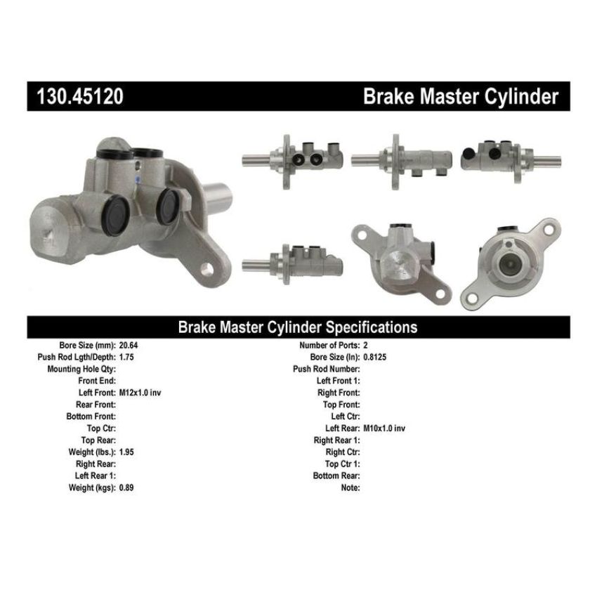 CENTRIC PARTS 130.45120 Centric Premium Brake Master Cylinder